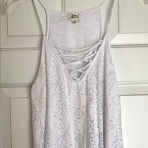 New! Born Famous white tank top size M